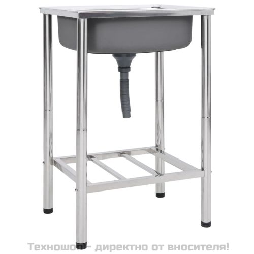 Къмпинг мивка, единично корито, неръждаема стомана