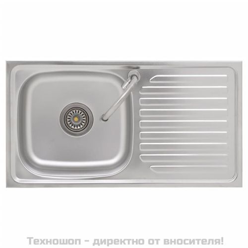 Къмпинг мивка, единична, с кран, неръждаема стомана