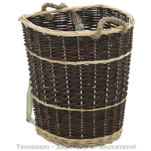 Раница за дърва за огрев с презрамки, 44,5x37x50 см, върба