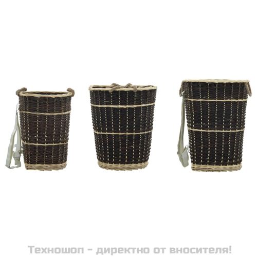 Раница за дърва за огрев с презрамки, 44,5x37x50 см, върба