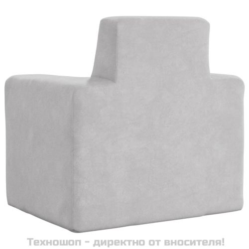Детски диван, светлосив, мек плюш