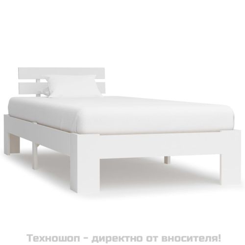 Рамка за легло, бяла, бор масив, 90х200 см