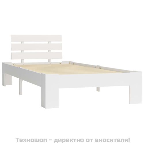 Рамка за легло, бяла, бор масив, 90х200 см