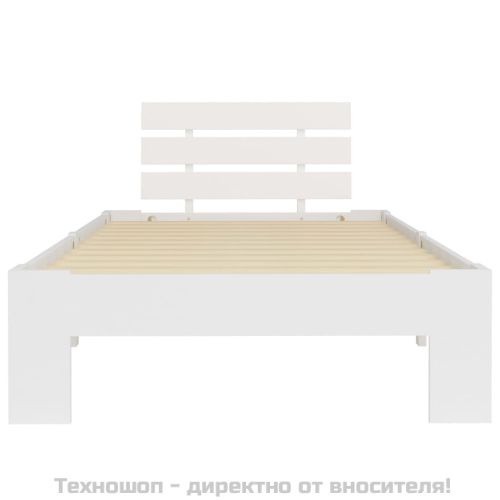 Рамка за легло, бяла, бор масив, 90х200 см