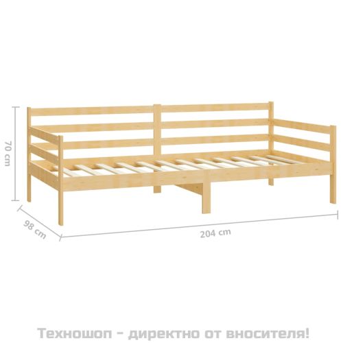 Дневно легло с матрак, 90x200 см, борово дърво масив