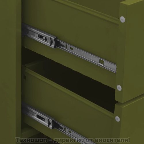 Шкаф с чекмеджета, маслиненозелен, 80х35х101,5 см, стомана