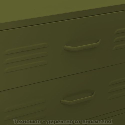 Шкаф с чекмеджета, маслиненозелен, 80х35х101,5 см, стомана