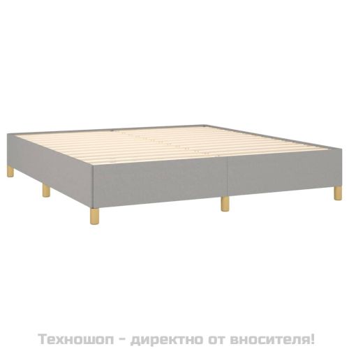 Рамка за легло с пружини, светлосива, 160x200 см, плат