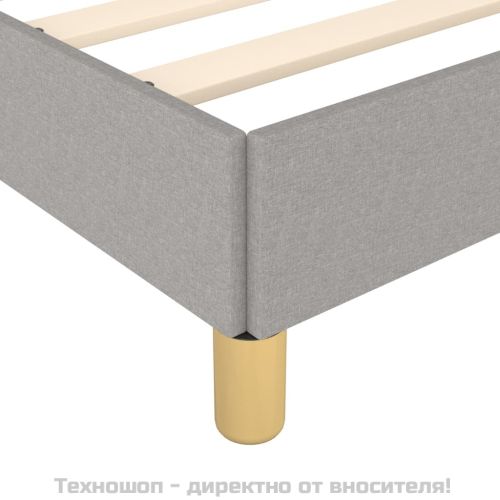 Рамка за легло с пружини, светлосива, 160x200 см, плат