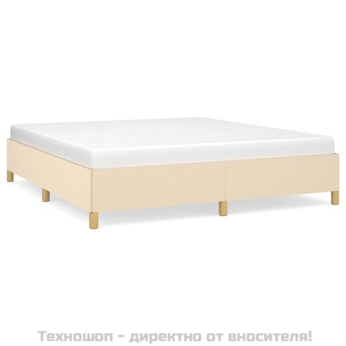 Рамка за легло с пружини, кремава, 180x200 см, плат
