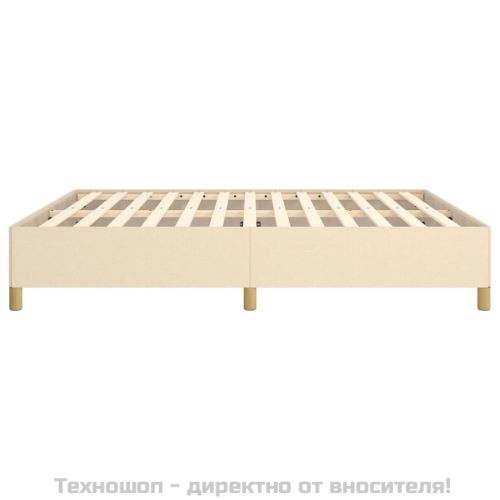 Рамка за легло с пружини, кремава, 180x200 см, плат