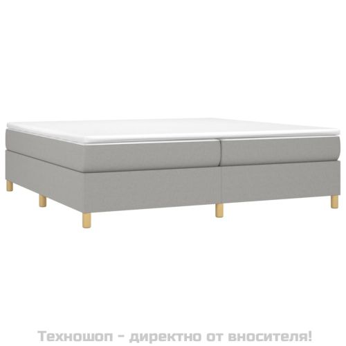 Рамка за легло с пружини, светлосива, 200x200 см, плат