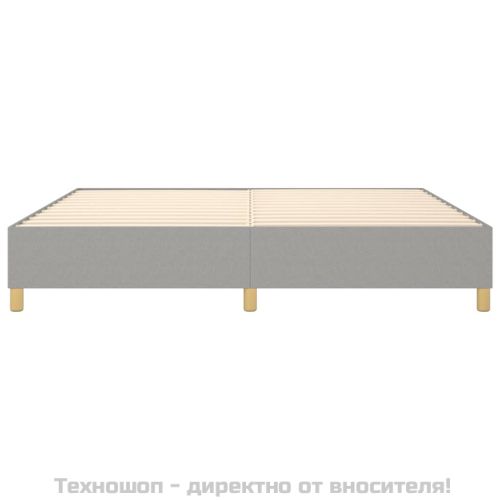 Рамка за легло с пружини, светлосива, 200x200 см, плат