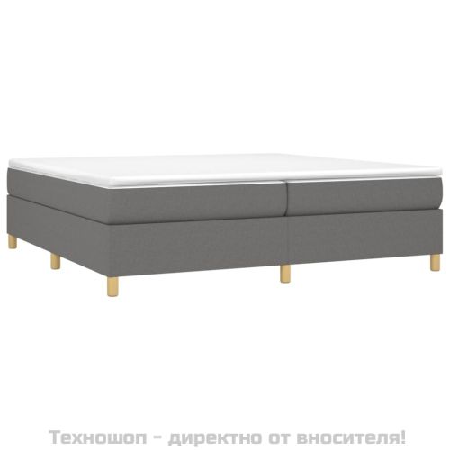 Рамка за легло с пружини, тъмносива, 200x200 см, плат