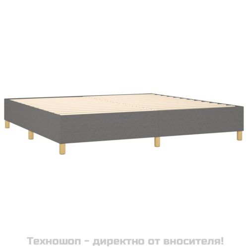 Рамка за легло с пружини, тъмносива, 200x200 см, плат