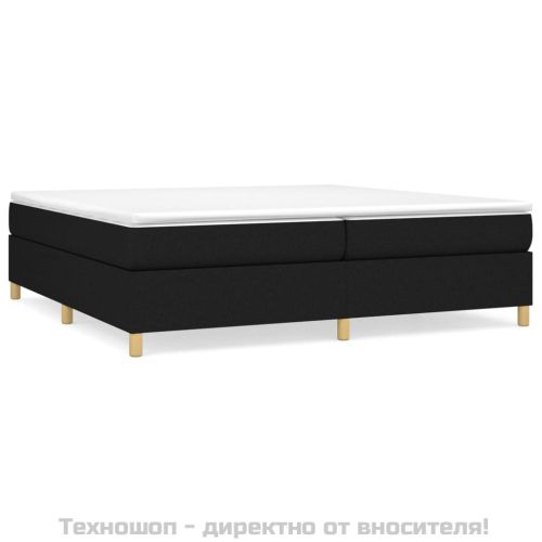 Рамка за легло с пружини, черна, 200x200 см, плат