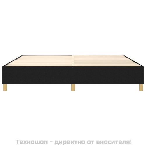 Рамка за легло с пружини, черна, 200x200 см, плат