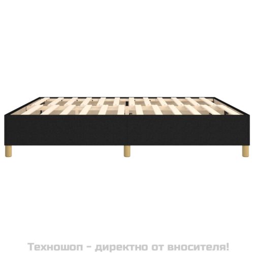Рамка за легло с пружини, черна, 200x200 см, плат