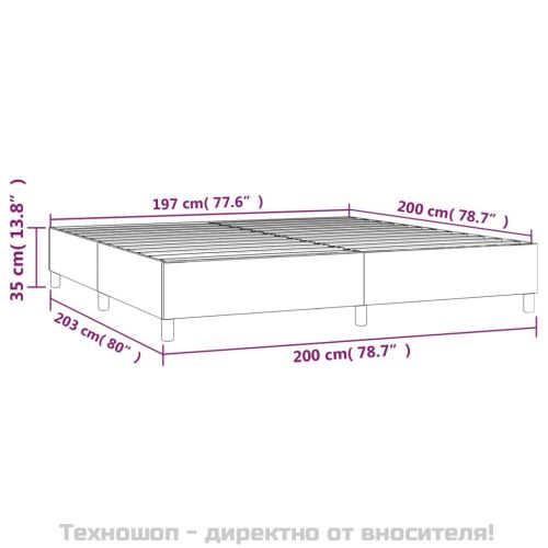 Рамка за легло с пружини, черна, 200x200 см, плат