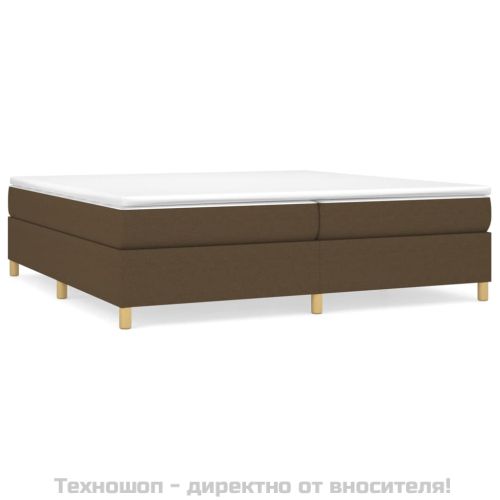 Рамка за легло с пружини, тъмнокафява, 200x200 см, плат