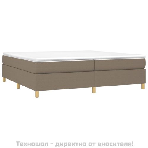 Рамка за легло с пружини, таупе, 200x200 см, плат