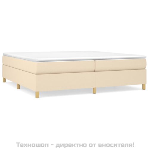 Рамка за легло с пружини, кремава, 200x200 см, плат