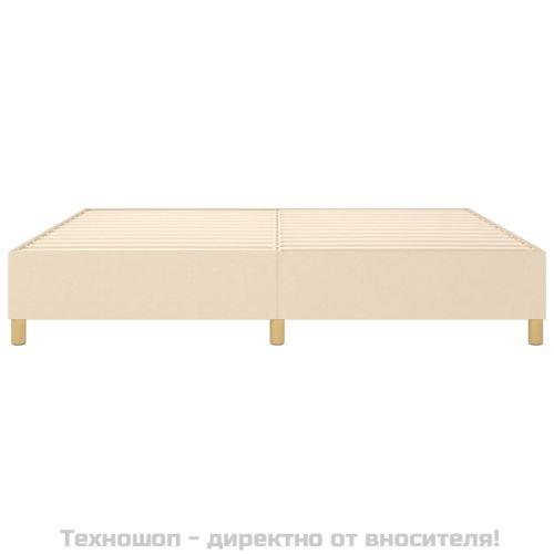 Рамка за легло с пружини, кремава, 200x200 см, плат