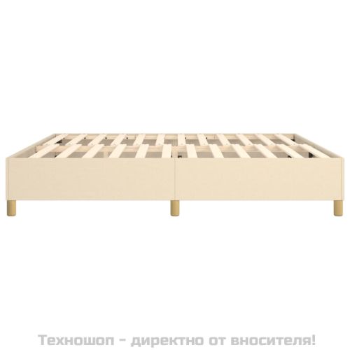 Рамка за легло с пружини, кремава, 200x200 см, плат