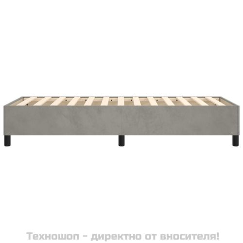Рамка за легло с пружини, светлосива, 90x200 см, кадифе