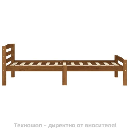 Рамка за легло, меденокафява, бор масив, 90x200 см