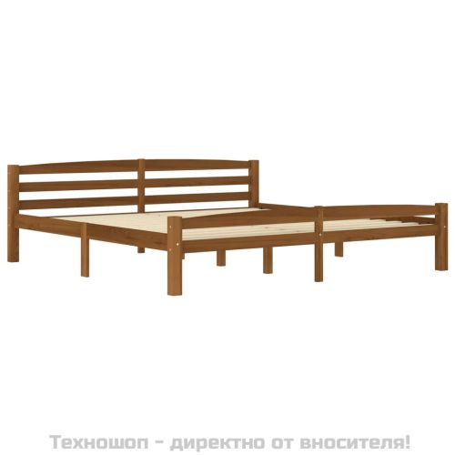 Рамка за легло, меденокафява, борово дърво масив, 200x200 см