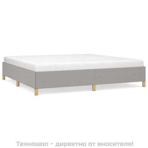 Рамка за легло без матрак, светлосива, 200x200 см, плат