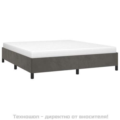 Рамка за легло без матрак, тъмносива, 180x200 см, кадифе
