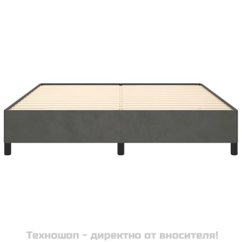 Рамка за легло без матрак, тъмносива, 180x200 см, кадифе