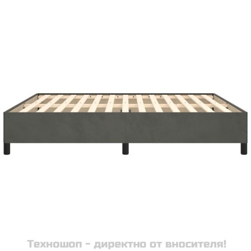 Рамка за легло без матрак, тъмносива, 180x200 см, кадифе
