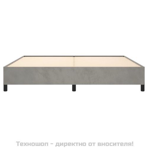 Рамка за легло без матрак, светлосива, 200x200 см, кадифе