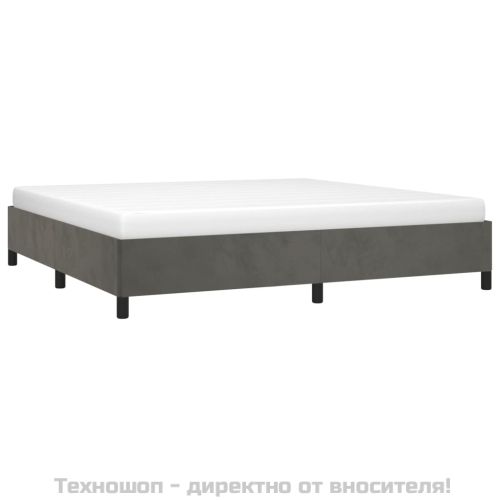 Рамка за легло без матрак, тъмносива, 200x200 см, кадифе