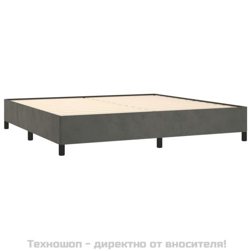 Рамка за легло без матрак, тъмносива, 200x200 см, кадифе