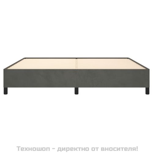 Рамка за легло без матрак, тъмносива, 200x200 см, кадифе