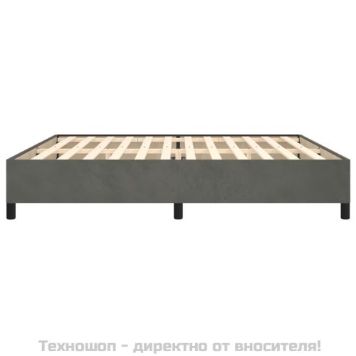Рамка за легло без матрак, тъмносива, 200x200 см, кадифе