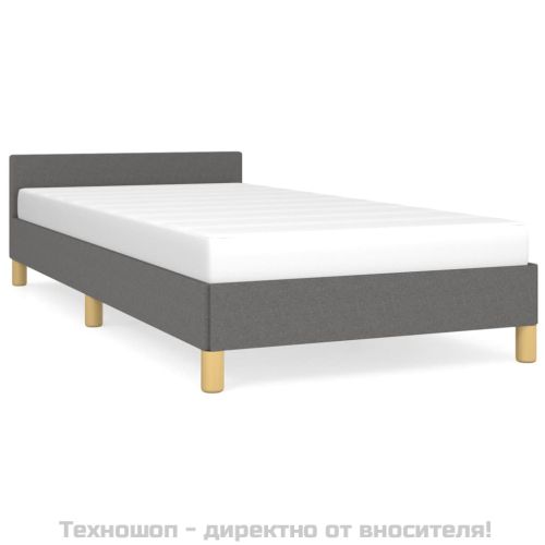Рамка за легло без матрак, тъмносива, 80x200 см, плат