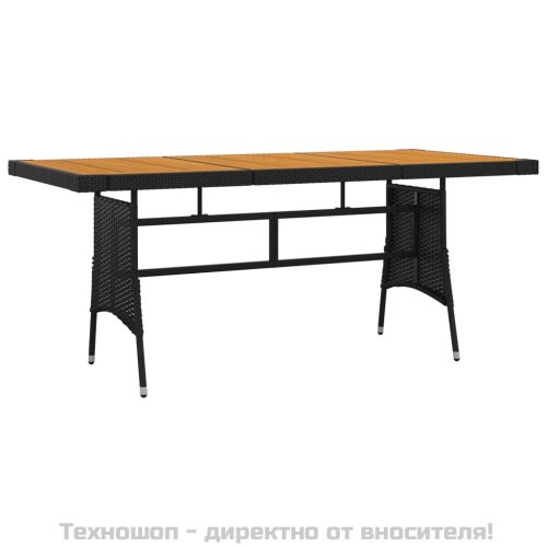 Градински комплект, 9 части, полиратан, черен