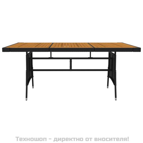 Градински комплект, 9 части, полиратан, черен