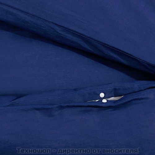 Комплект спално бельо, Нейви синьо, 135x200 см, памук