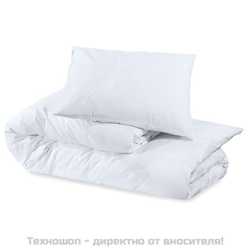 Комплект спално бельо, бяло, 135x200 см, памук
