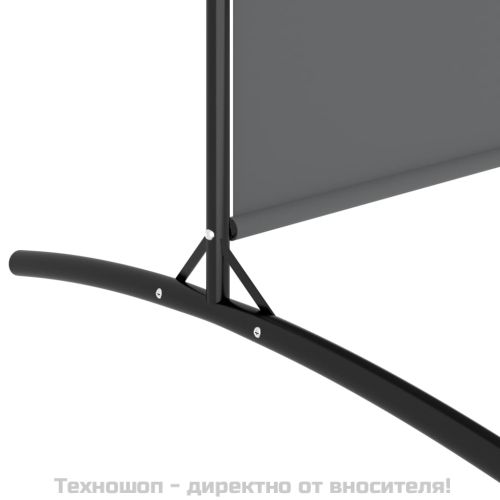 Параван за стая, 2 панела, антрацит, 175x180 cм, текстил