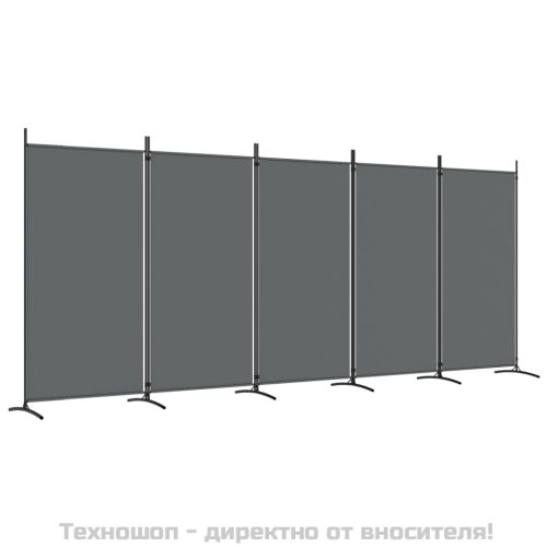 Параван за стая, 6 панела, антрацит, 433x180 cм, тексти5