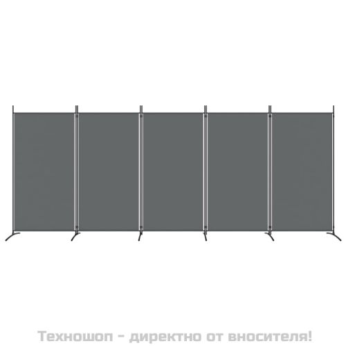 Параван за стая, 6 панела, антрацит, 433x180 cм, тексти5