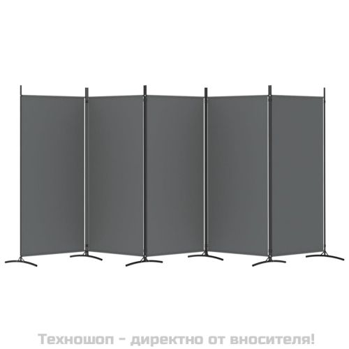 Параван за стая, 6 панела, антрацит, 433x180 cм, тексти5