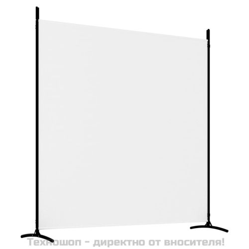 Параван за стая, бял, 3 панела, 525x180 см, плат